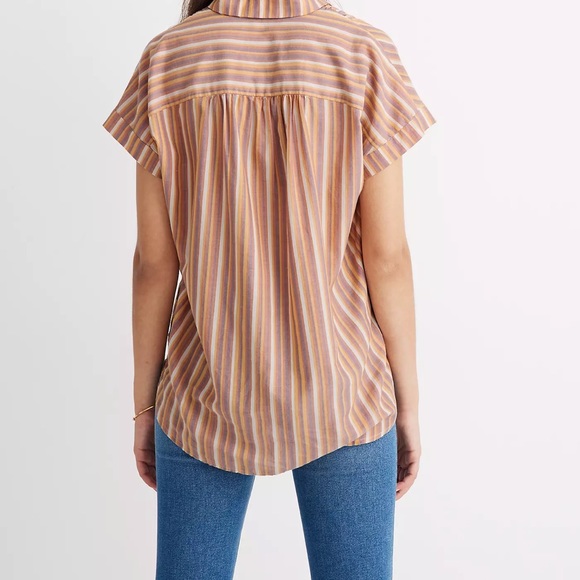 Madewell Central Rainbow Stripe Classic Button Down Shirt XS - Picture 2 of 7